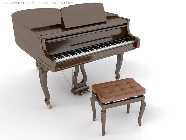 piano 3D Model .c4d .max .obj .3ds .fbx .stl .blend 