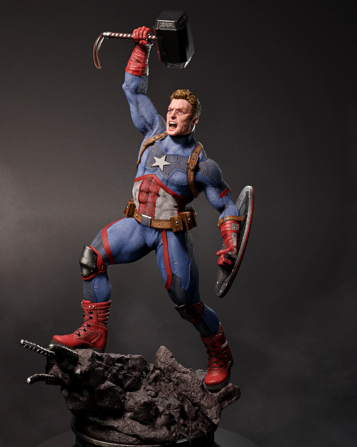 captain america stl 3D Print Model .c4d .max .obj .3ds .fbx .stl .blend