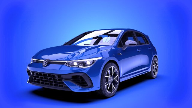 volkswagen golf r 2022 Model 3D .c4d .max .obj .3ds .fbx .stl .blend 