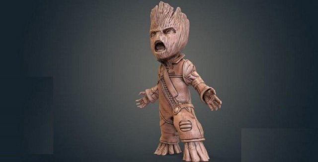 groot Model Cetak 3D .c4d .max .obj .3ds .fbx .stl .blend 