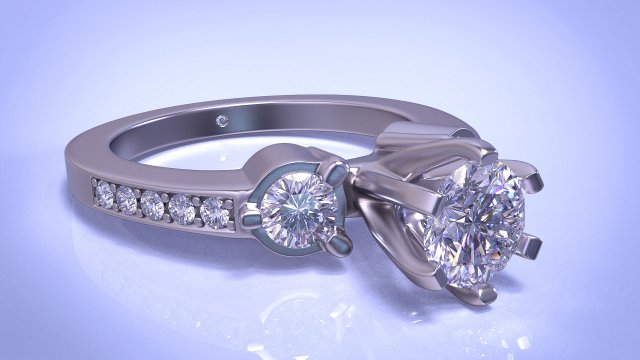 diamond ring 3D Print Model .c4d .max .obj .3ds .fbx .stl .blend 