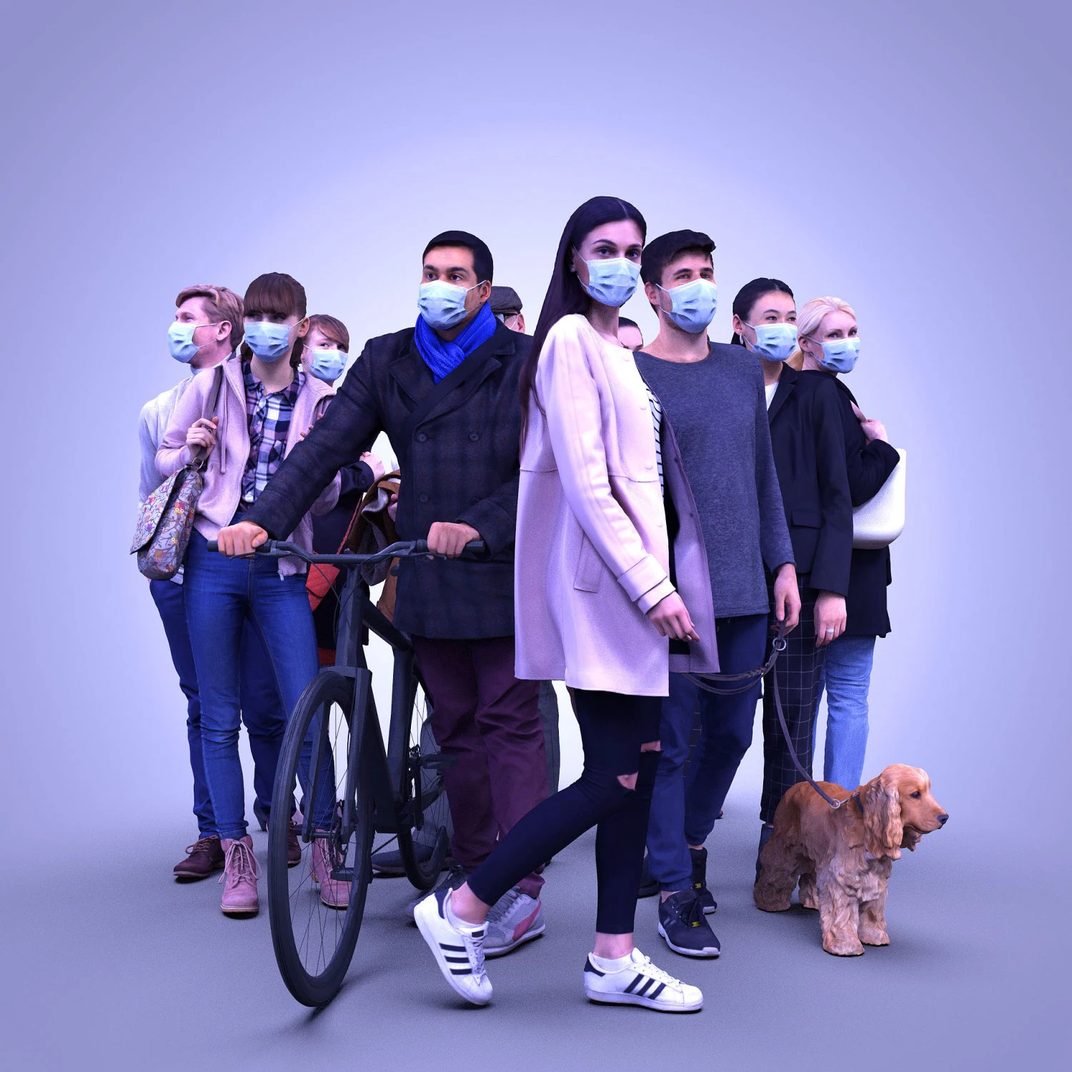 Masked people bundle 3D Model .c4d .max .obj .3ds .fbx .stl .blend