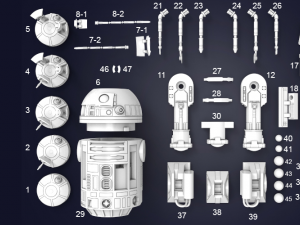 r2 d2 3D 프린트 모델