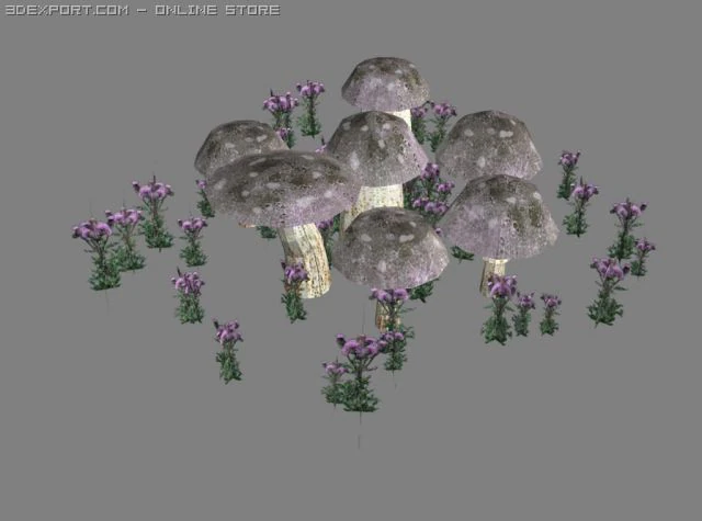 purple aminitas 3D Model .c4d .max .obj .3ds .fbx .stl .blend 