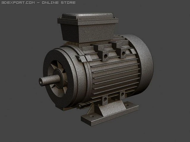 electric motor 3D Model .c4d .max .obj .3ds .fbx .stl .blend 