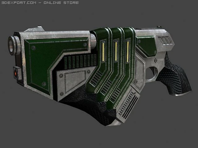 quark pistol 3D Model .c4d .max .obj .3ds .fbx .stl .blend 