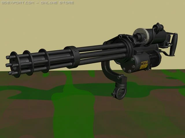 minigun 3D Model .c4d .max .obj .3ds .fbx .stl .blend 