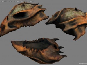 alien bird skull Model 3D