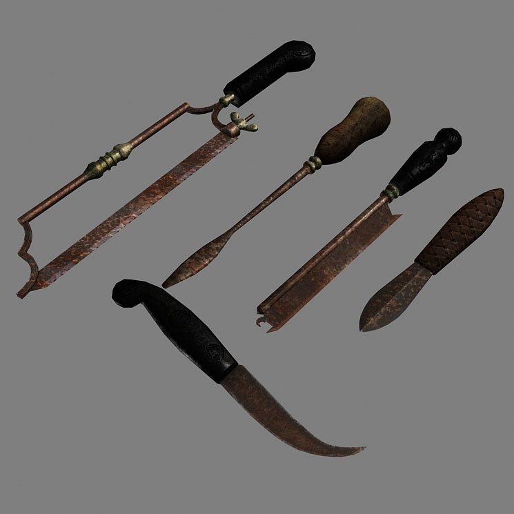 3d models tools. Инструменты 3д модель.
