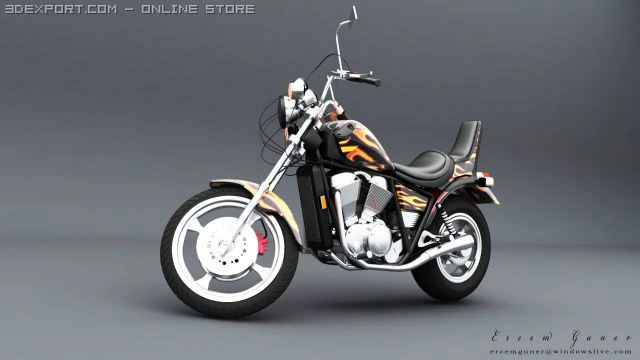honda chopper 3D Model .c4d .max .obj .3ds .fbx .stl .blend 