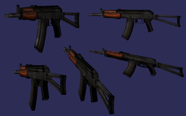 ak74su 3D मॉडल .c4d .max .obj .3ds .fbx .stl .blend 