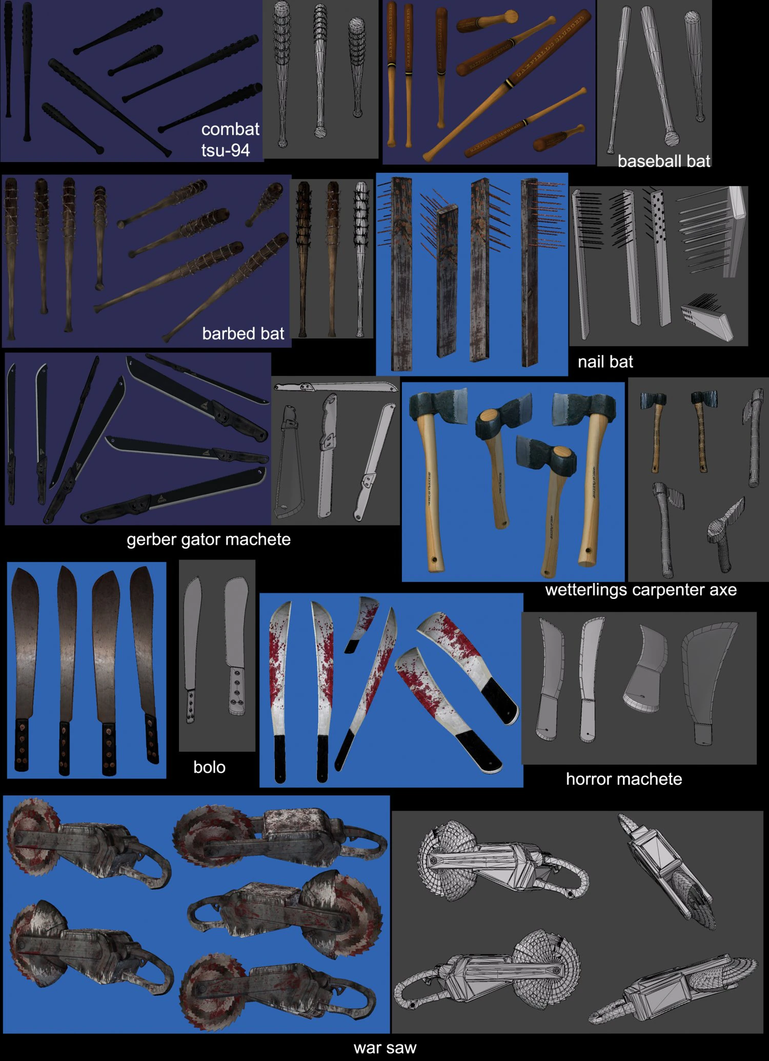 melee pack 3D Model .c4d .max .obj .3ds .fbx .stl .blend 