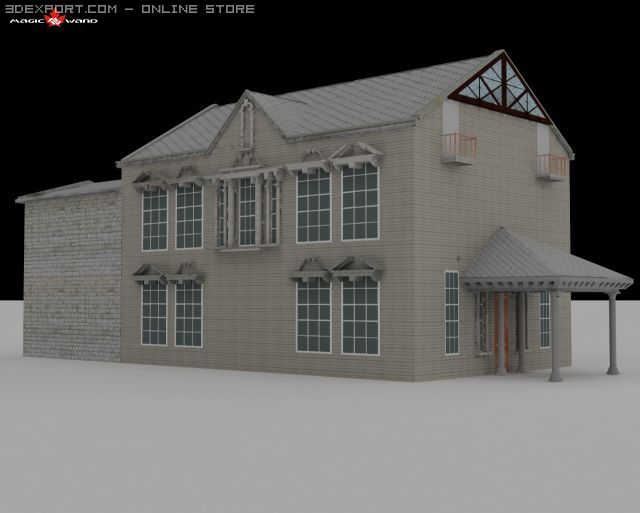 old house 3D Model .c4d .max .obj .3ds .fbx .stl .blend 