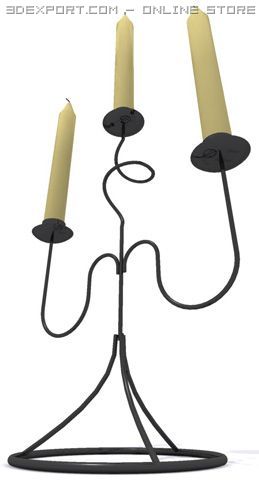 candle stand 3D Model .c4d .max .obj .3ds .fbx .stl .blend 
