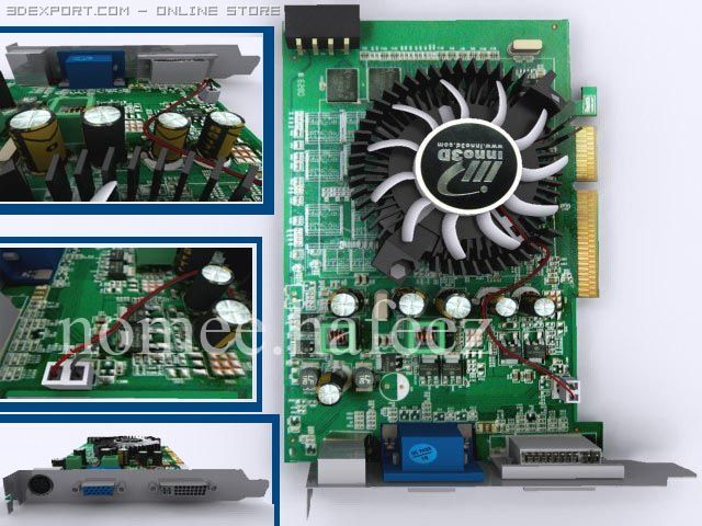 nividia geforce 6600 card 3D Model .c4d .max .obj .3ds .fbx .stl .blend 