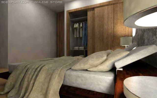 bedroom 3D Модель .c4d .max .obj .3ds .fbx .stl .blend 
