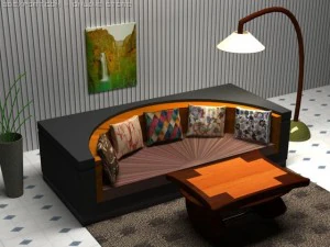 interior do hotel Modelo 3D