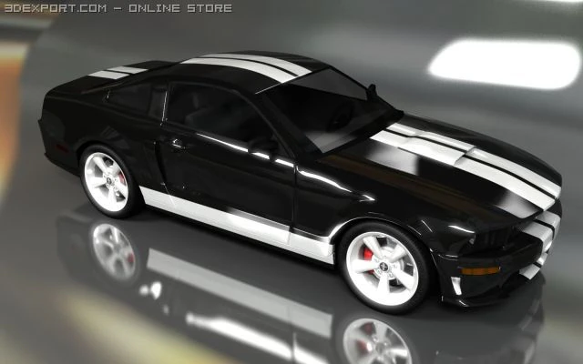 ford mustang shelby gt 2007 3D Model .c4d .max .obj .3ds .fbx .stl .blend 
