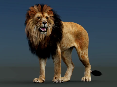 L&ouml;we manipuliert 3D Modell