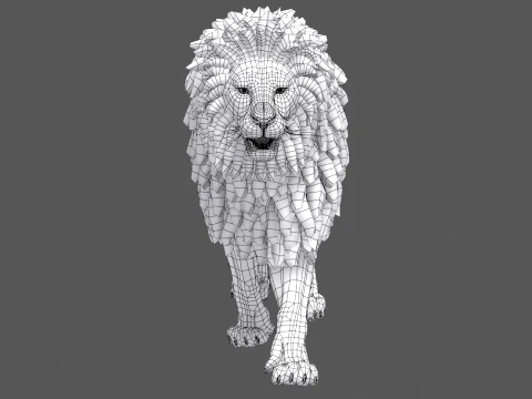 Animated Lion Game-Ready 3D Model