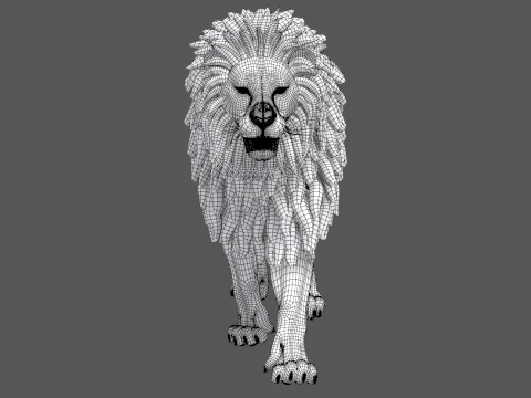 Animated Lion Game-Ready 3D Model