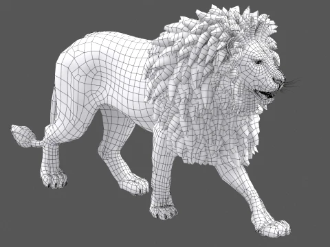 Animated Lion Game-Ready 3D Model