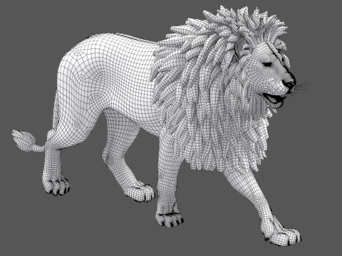 Animated Lion Game-Ready 3D Model