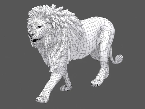 Animated Lion Game-Ready 3D Model