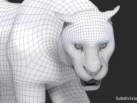 Animated Siberian White Tiger - Low-Poly 3D Model