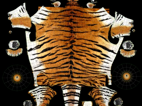Siberian Tiger Fur 3D Model