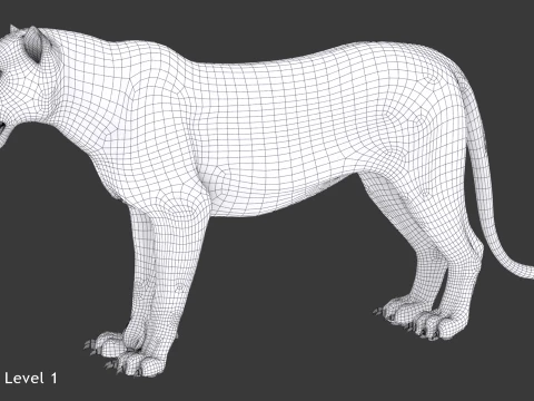 Animated White Tiger - Game-Ready 3D Model