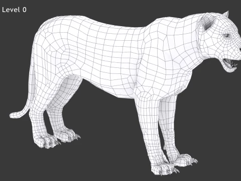 Animated White Tiger - Game-Ready 3D Model