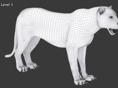 Animated White Tiger - Game-Ready 3D Model