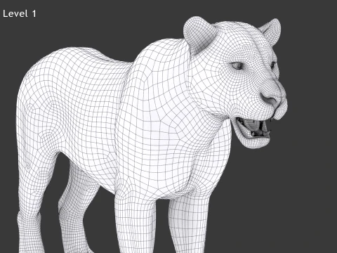 Animated White Tiger - Game-Ready 3D Model