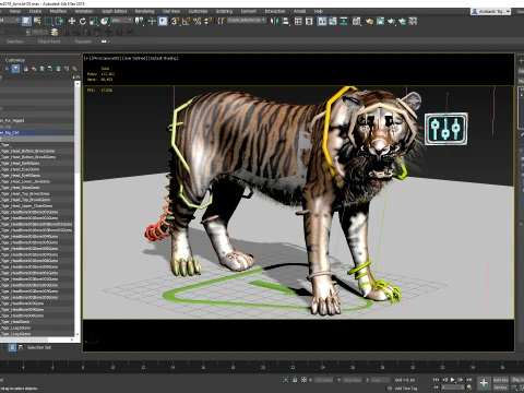 Rigged Sumatran Tiger - Hair and Fur 3D Model