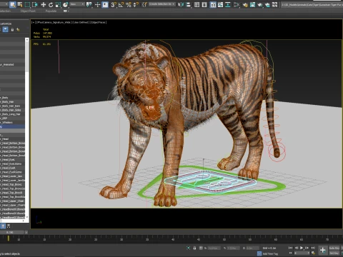Animated White Tiger - Hair and Fur 3D Model