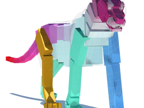 Animated Siberian White Tiger - Hair and Fur 3D Model