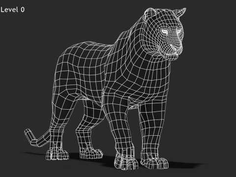 Animated Siberian White Tiger - Hair and Fur 3D Model