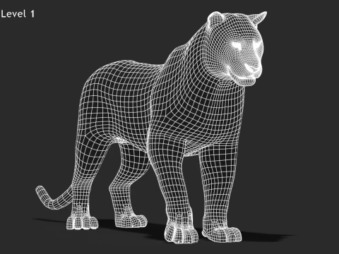Animated Siberian White Tiger - Hair and Fur 3D Model