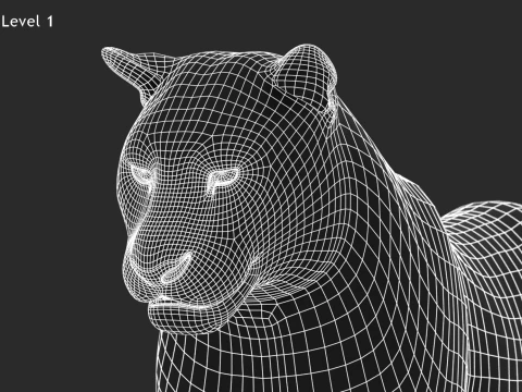Animated Siberian White Tiger - Hair and Fur 3D Model