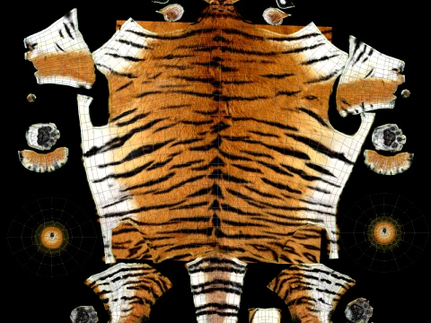 Animated Amur Tiger - Hair and Fur 3D Model