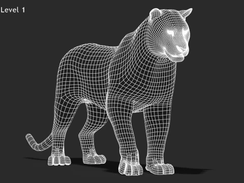 Animated Amur Tiger - Hair and Fur 3D Model