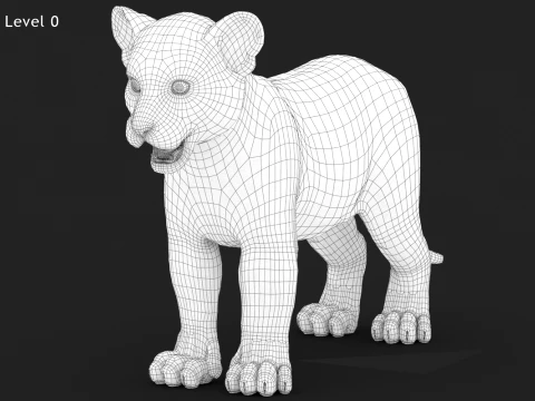 Rigged Tiger Cub - Game-Ready 3D Model