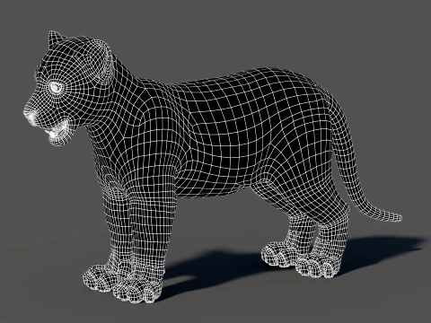 Tiger Cub - Hair and Fur 3D Model