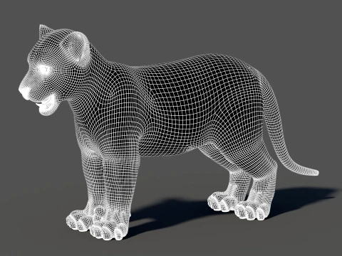 Tiger Cub - Hair and Fur 3D Model