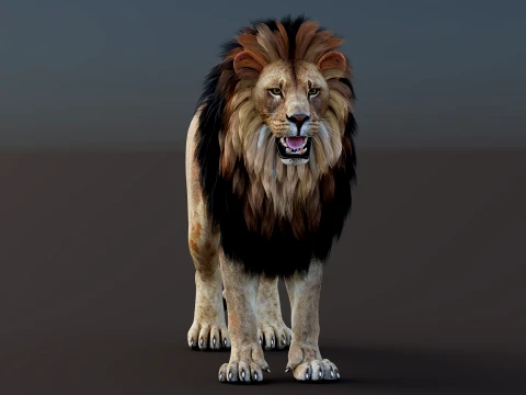 Game-Ready Lion PBR 3D Model