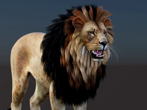 Game-Ready Lion PBR 3D Model