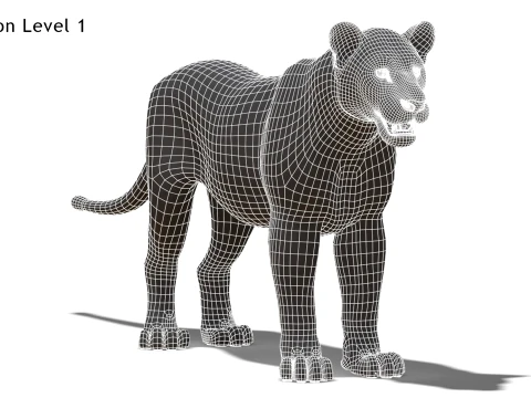 White Lioness - Low-Poly 3D Model