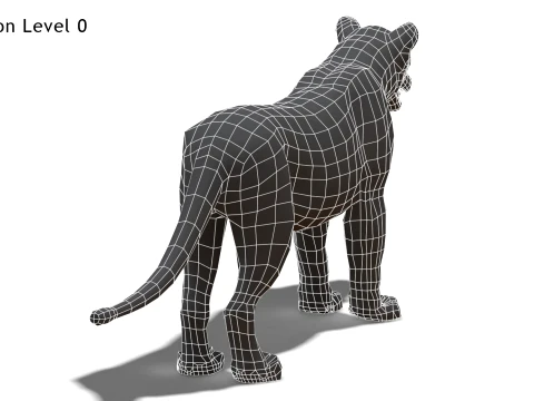 White Lioness - Low-Poly 3D Model