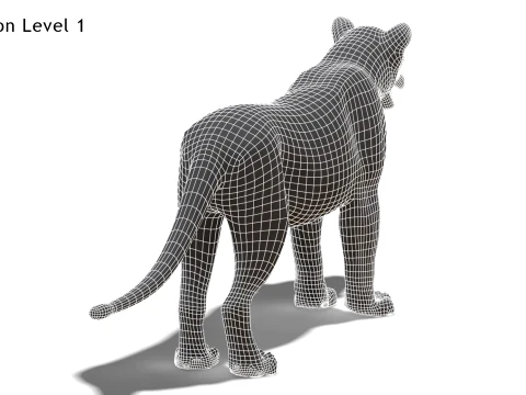 White Lioness - Low-Poly 3D Model